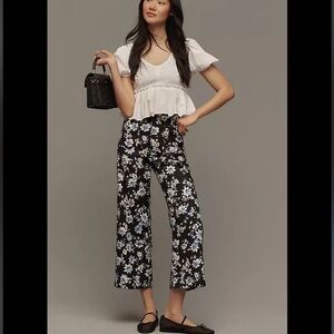 Collette Maeve Cropped wide leg- Linen in Floral Print
